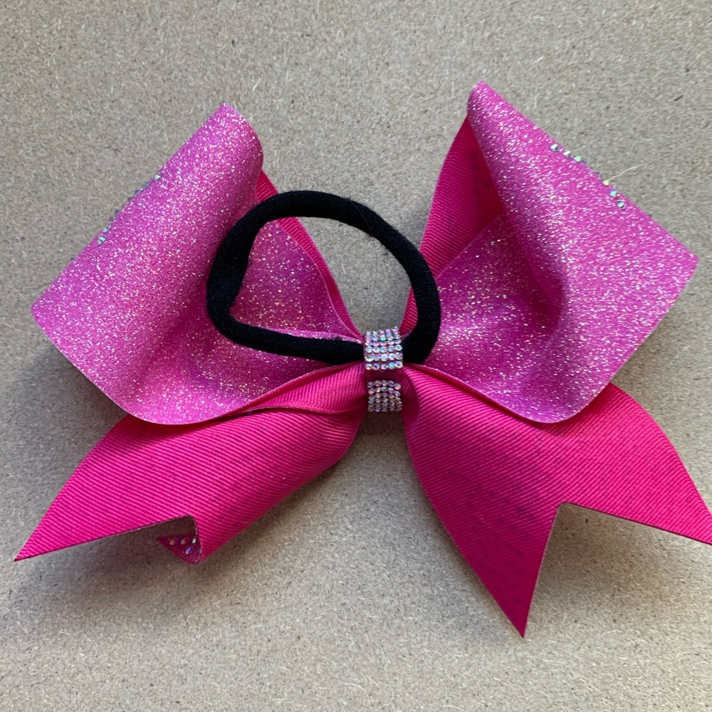 Pink Rhinestone Cheer Bow - Picture 3 of 3